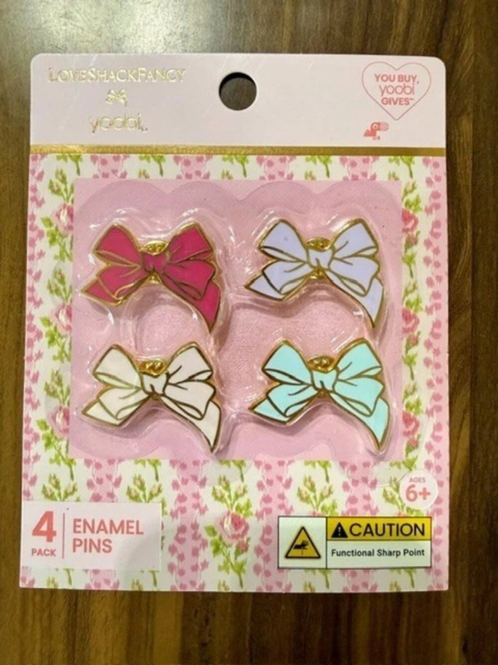 LoveShackFancy x Target - Yoobi 4pk Enamel Pins Bows